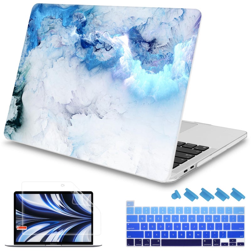 Mektron Case for MacBook Pro 16 inch A2141 (2020 2019 Release) with Touch bar & Touch ID, Ultra Thin Clear Hard Laptop Cover Keyboard Skin Screen Protector, Cloud & Lightning - Image 1